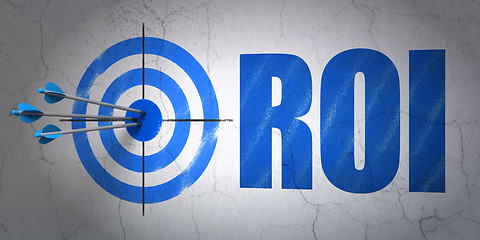 Image showing Business concept: target and ROI on wall background