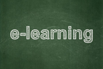 Image showing Learning concept: E-learning on chalkboard background