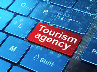 Image showing Tourism concept: Tourism Agency on computer keyboard background