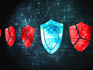 Image showing Protection concept: Shield on digital background