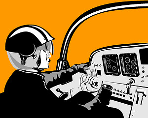 Image showing Pilot manning the cockpit