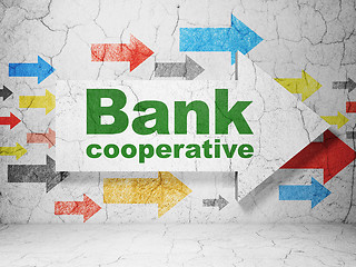 Image showing Money concept: arrow with Bank Cooperative on grunge wall background