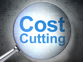 Image showing Business concept: Cost Cutting with optical glass