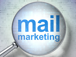 Image showing Marketing concept: Mail Marketing with optical glass