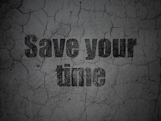 Image showing Timeline concept: Save Your Time on grunge wall background