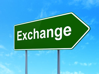 Image showing Money concept: Exchange on road sign background