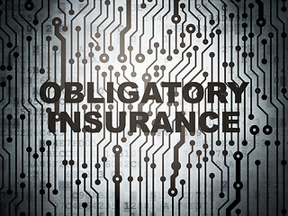 Image showing Insurance concept: circuit board with Obligatory Insurance