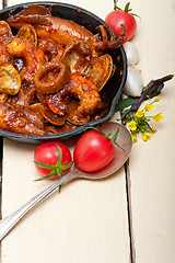 Image showing fresh seafoos stew on an iron skillet