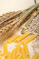 Image showing Italian pasta penne with wheat