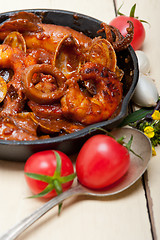 Image showing fresh seafoos stew on an iron skillet