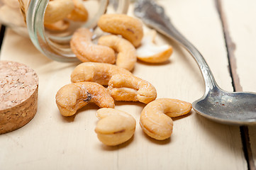 Image showing cashew nuts on a glass jar 