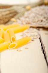 Image showing Italian pasta penne with wheat