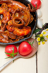 Image showing fresh seafoos stew on an iron skillet