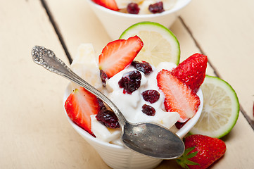 Image showing fruit and yogurt salad healthy breakfast