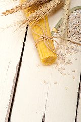 Image showing organic Raw italian pasta and durum wheat 