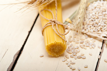 Image showing organic Raw italian pasta and durum wheat 