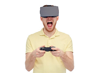 Image showing man in virtual reality headset or 3d glasses