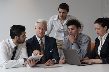 Image showing business people group on meeting at modern startup office