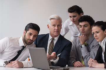 Image showing business people group on meeting at modern startup office