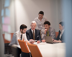 Image showing business people group on meeting at modern startup office