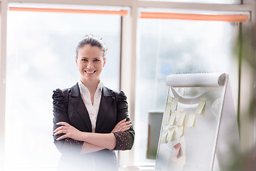 Image showing portrait of young business woman at modern office