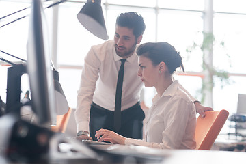 Image showing business couple working together on project