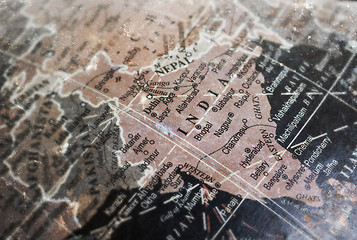 Image showing India map on vintage crack paper background