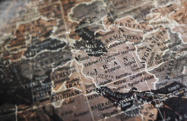 Image showing Iran map on vintage crack paper background