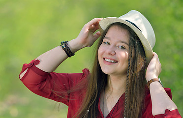 Image showing portrait of girl in nature