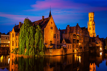 Image showing Famous view of Bruges, Belgium