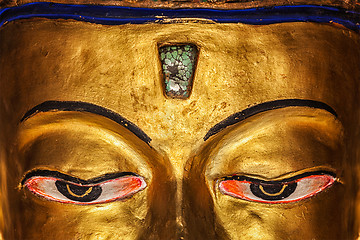 Image showing Eyes of Maitreya Buddha  close up