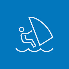 Image showing Wind surfing line icon.