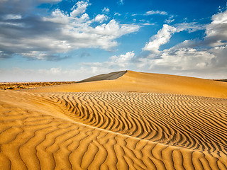 Image showing Sand dunes in desert