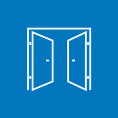 Image showing Open doors line icon.