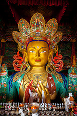 Image showing Maitreya Buddha in Thiksey Gompa