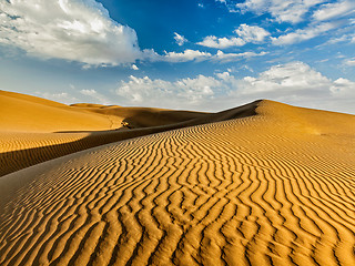 Image showing Sand dunes in desert