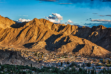 Image showing Aerial view of Leh town in Ladakh