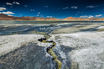 Image showing Mountain lake Tso Kar in Himalayas