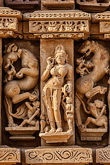 Image showing Sculptures on Adinath Jain Temple, Khajuraho