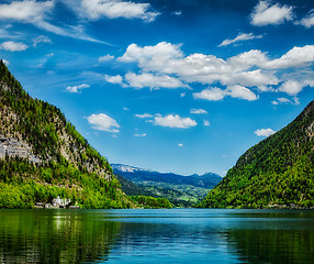 Image showing Hallstatter See mountain lake in Austria