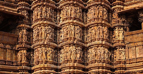 Image showing Famous stone carving sculptures of Khajuraho