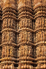 Image showing Famous stone carving sculptures of Khajuraho