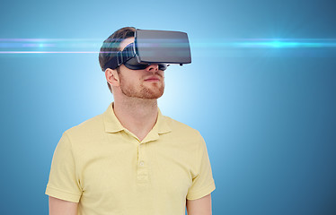 Image showing man in virtual reality headset or 3d glasses