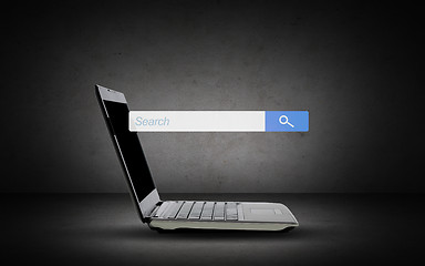 Image showing laptop with internet search browser on screen