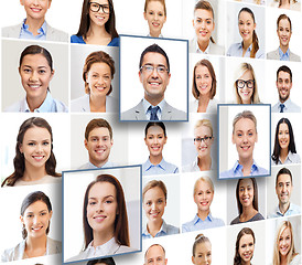 Image showing collage with many business people portraits