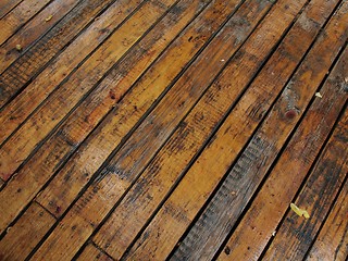 Image showing Wet wood planks - 1