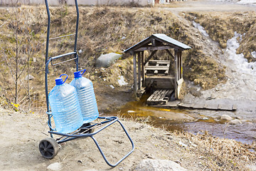 Image showing Fetch water at the spring