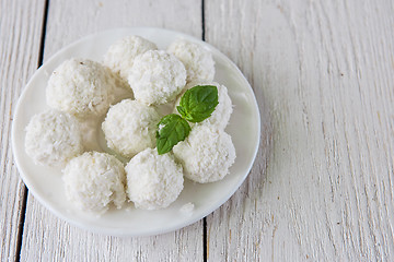 Image showing Homemade candies with coconut