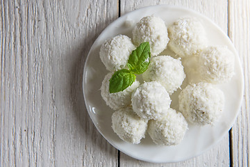 Image showing Homemade candies with coconut