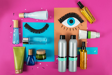 Image showing cosmetics set for make-up 